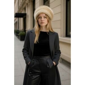 Vintage Glenover Henry Pollak Blonde Mink Fur Pillbox Hat Jackie O Glamour NY